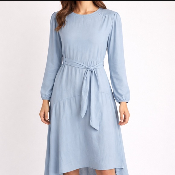 Alexis Roe Dresses & Skirts - EC Light Blue Alexis Roe Wrap Dress Modest Ling Sleeve Lightweight Size Large